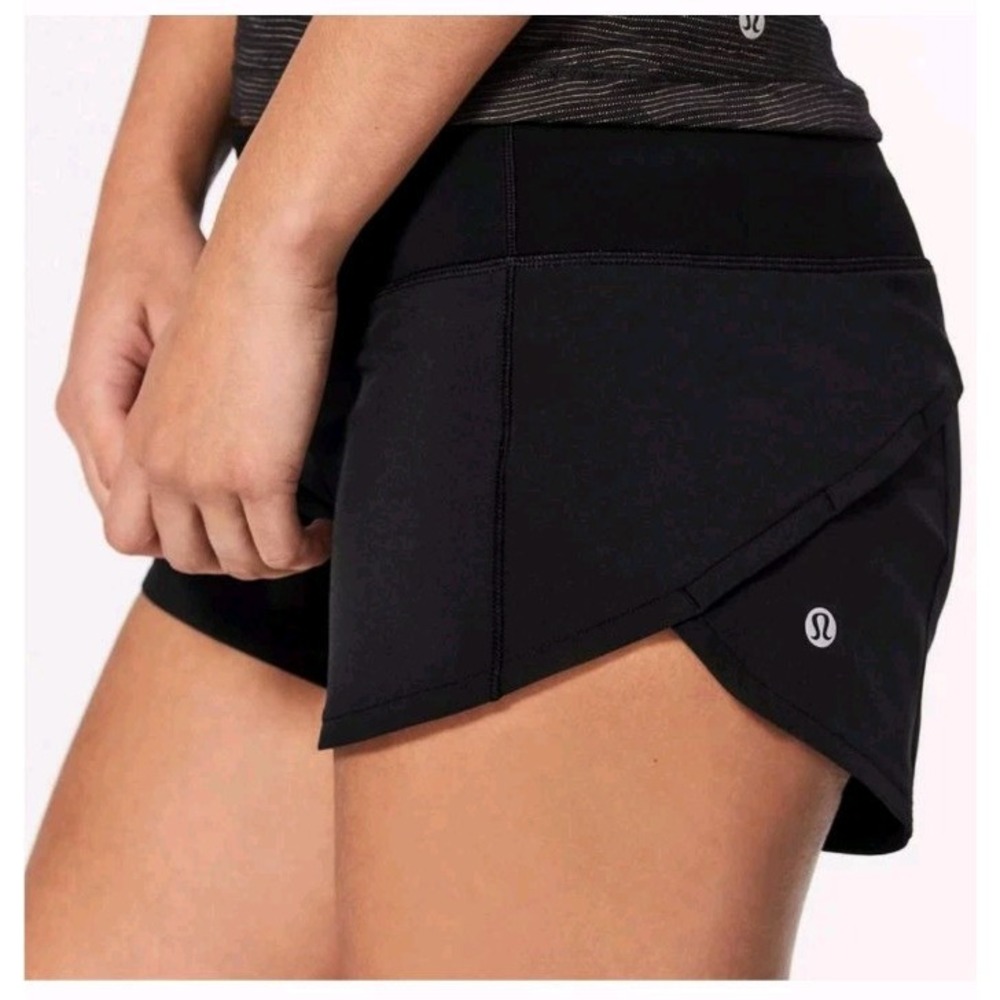 Lululemon Women's Speed Up Activewear Running Shorts Size 6 Black Training Gym - Picture 3 of 7